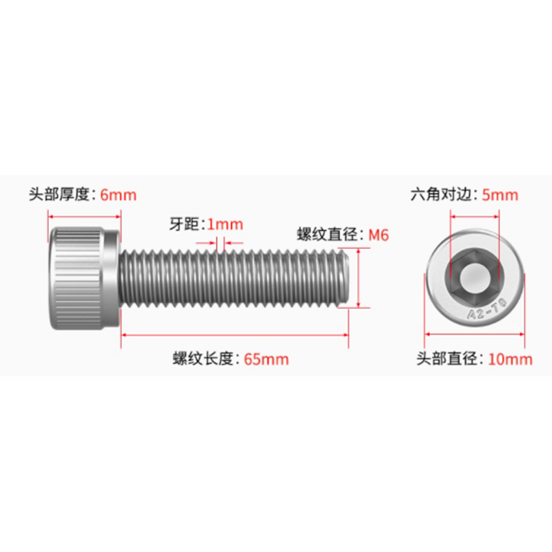 山歌 304不锈钢杯头内六角螺丝