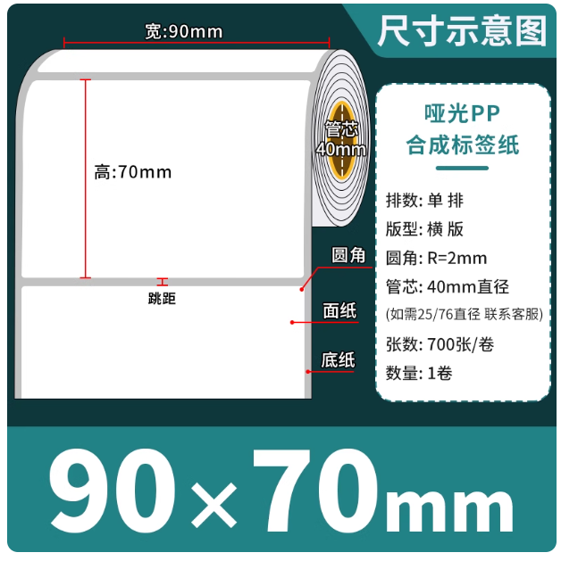 小狼家 合成标签纸亚光白色