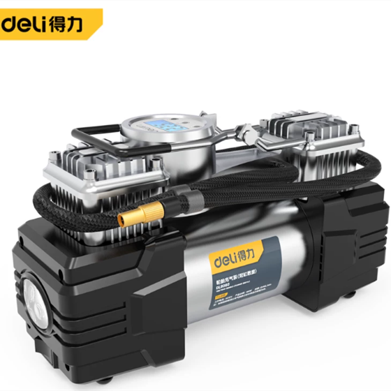 得力工具 DL8060 车载充气泵 双缸数显表