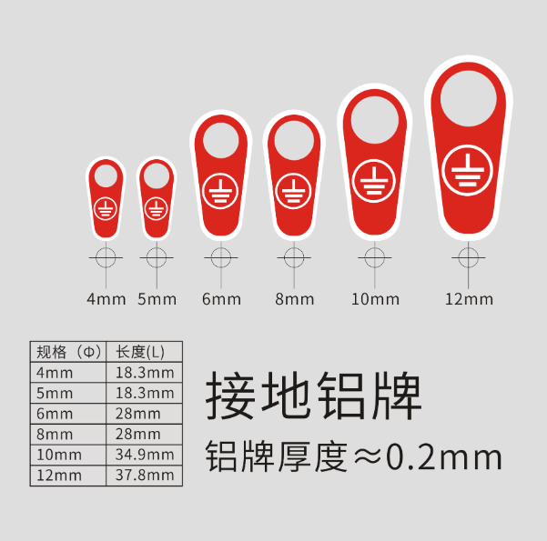 山歌 接地线铝牌 红色