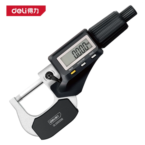 得力工具 DL321025B 数显外径千分尺 0-25mm